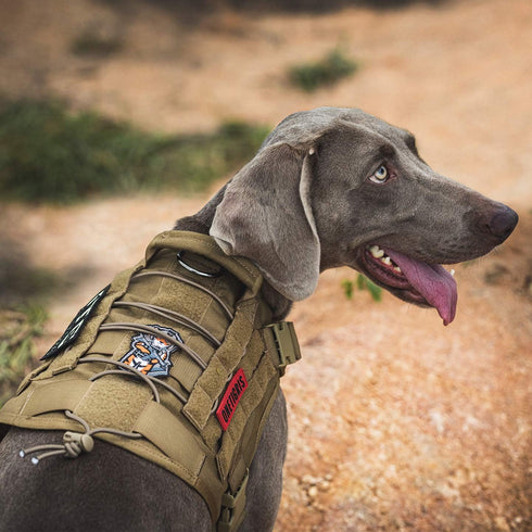 OneTigris Tactical Dog Harness with Handle, No-Pull Service Vest with Hook & Loop Panels (Coyote Brown, X-Large)