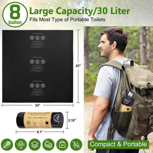 350LBS 16.5-Inch BLIKA Portable Toilet for Camping, Stainless Steel Foldable Camp Travel Toilet with Soft Seat