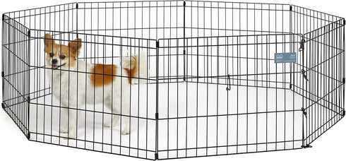 MidWest Homes for Pets Dog Exercise Pen & Playpen, 18-Inch, No Door, Black Color