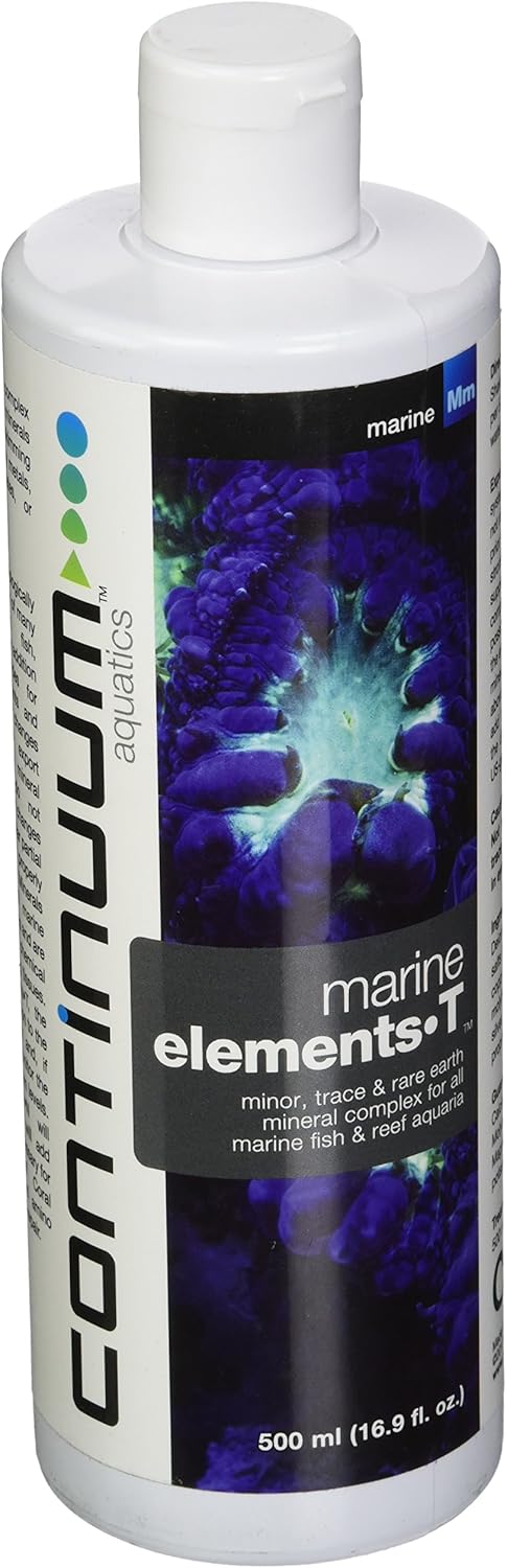Continuum Aquatics Marine Elements T, Minor, Trace & Rare Earth Mineral Complex for All Marine & Reef Aquariums, 500-ml