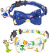 ADOGGYGO Cat Collar Breakaway, 2 Pack Kitten Collar with Removable Bowtie, Universe Dinosaur Design