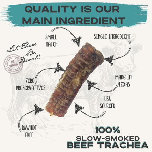 (1/2-2" (2 lbs)) JACK'S PREMIUM Beef Trachea -Thick Beef Dog Chews All Natural Made in USA One Ingredient Rawhide