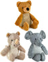 Safari Pet Plush Toy with Squeaker, Bear, Rhino, Elephant