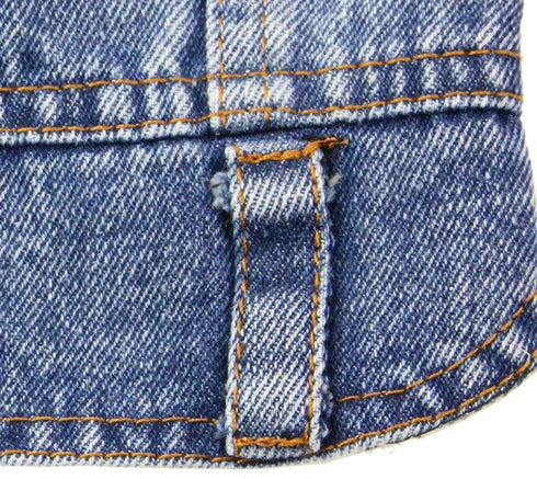 Vintage Washed Denim Dog Jeans Jacket, Cool Puppy Lapel Vests for Small & Medium Dogs & Cats
