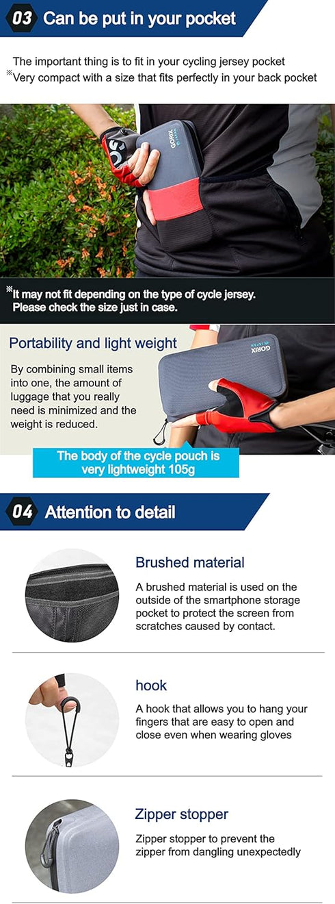 GORIX Waterproof Cycle Wallet Pouch Bag, Mobile Phone Case for Road MTB Bike (GX-BSZG).