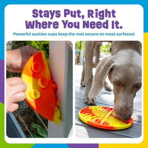 Brightkins Tie Dye Circle Lick Mat - Mental Stimulation for Dogs, Anxiety Relief for Dogs and Cats, Enrichment Dog Food