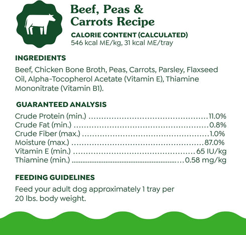 B1, 10 Count Greenies Smart Topper High Protein Wet Mix-in for Dogs, Beef, Peas & Carrots Recipe in Vitabroth Broth