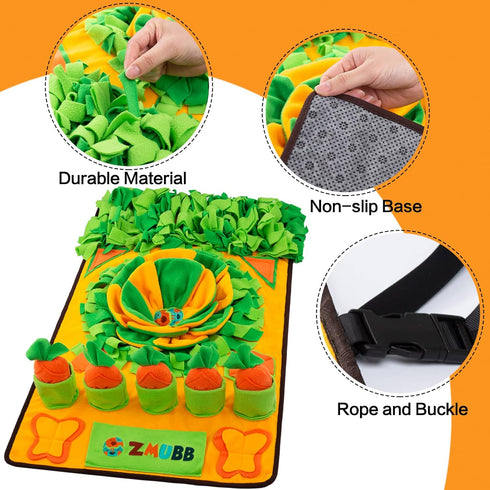 (31''x19'') Pet Snuffle Mat for Dogs Sniff Mat Nosework Feeding Mat Slow Feeder Interactive Dog Puzzle Toys