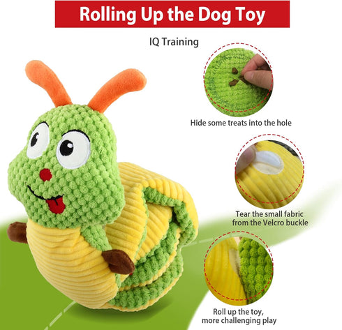 Gigwi Interactive Dog Puzzle Toys, Snuffle Toy Treat Dispensing IQ Training, Cute Caterpillar Design