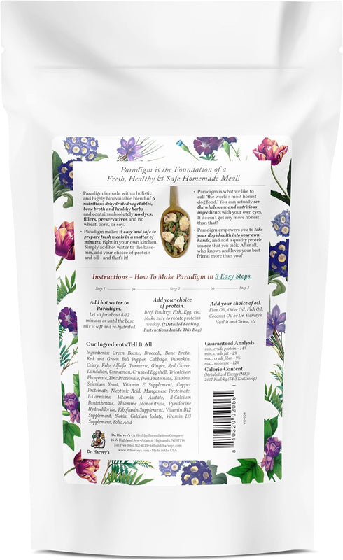 Dr. Harvey's Paradigm Green Superfood Dog Food, Human Grade Dehydrated Grain Free Base Mix for Dogs, 5.5 oz Trial Size