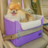 PETSFIT Small Dog Car Seat, Purple, Portable Booster Seat for Dogs Up to 25lbs with Clip-On Leash & Adjustable Straps