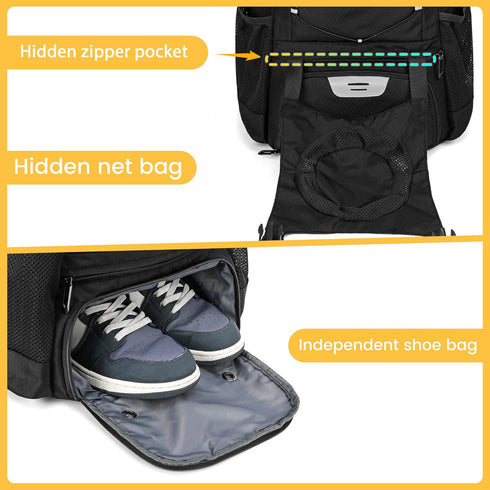 Softball Bag - Lightweight Baseball Bat Bag for Youth Girls Adults with Shoe Compartment and Fence Hook