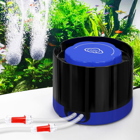 QZQ Aquarium Air Pump, Quiet Fish Tank Air Pump with Dual Outlets,