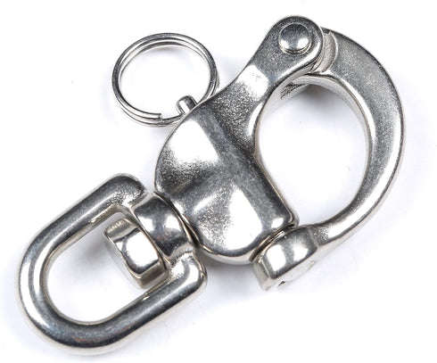 Mxeol Quick Release Bail Rigging Swivel Eye Snap Shackle, Stainless Steel Clip for Sailing Boat Marine