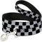 Buckle-Down Pet Leash - Smiley Sad Face Checker Black White, 4 Feet Long 1.0 Inch Wide