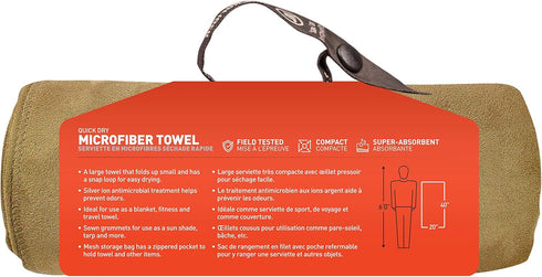 Gear AID Quick Dry Microfiber Towel - Ideal for Gym, Travel, and Camping Use