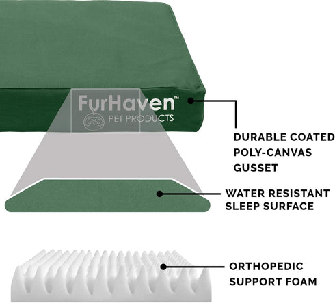 Furhaven Water-Resistant Orthopedic Dog Bed for Medium/Small Dogs, Removable Washable Cover - Forest