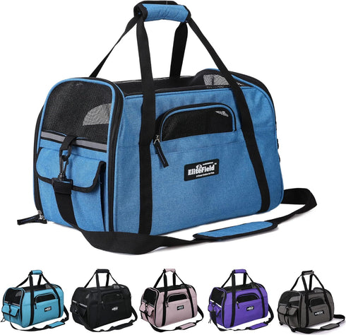 EliteField Soft Pet Carrier (3 Year Warranty, Airline Approved) Soft Sided Dog Puppy