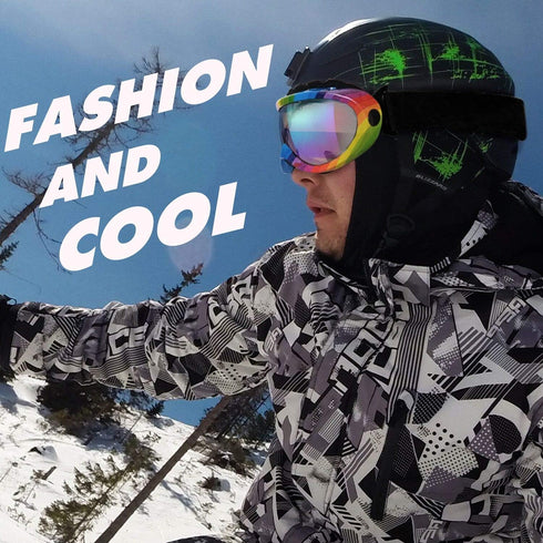 Ski Goggles, Pack of 2, Snowboard Goggles for Kids, Boys & Girls, Youth, Men