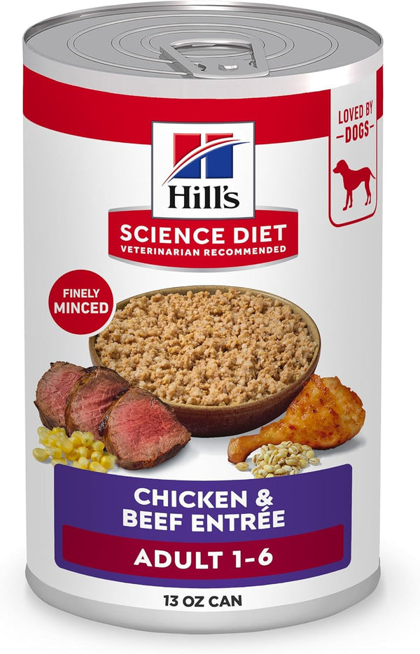 Hill's Science Diet Adult 1-6 Wet Dog Food, Chicken & Beef, 13