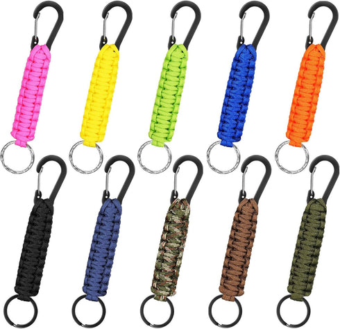 Hicarer 10 Pieces Paracord Keychain Quick Release Key Clip Lanyard Hook for Men & Women