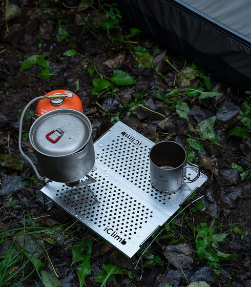 iClimb Mini Solo Folding Table, Ultralight Compact for Camping, Hiking, Beach, Picnic (Silver, Mini)