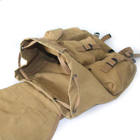 WW2 WWII US Military M14 Haversack Field Bag, Canvas Khaki Backpack