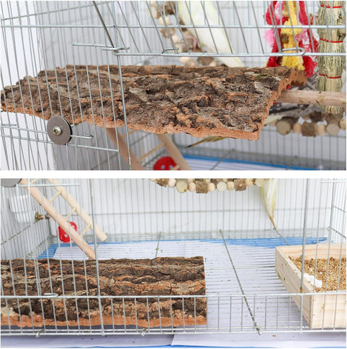 2 Pack 12 8 Inch 100% x Natural Cork Perch, Bird Cork Seat Boards, Birdcage Bark Decor Accessories for Birds Parakeets