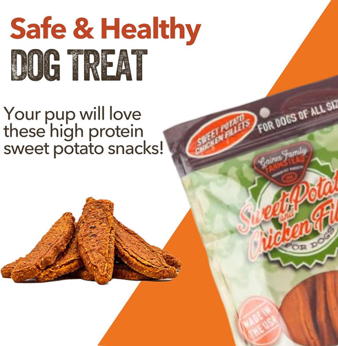 Gaines Family Farmstead Sweet Potato & Chicken Fillets for Dogs, 8 oz - All-Natural, Grain-Free Treats