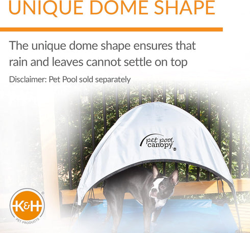K&H Pet Products Dog Pool & Pet Bath Canopy, Gray Medium 25 X 32 Inches (Pet Pool Sold Separately)