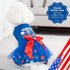 cyeollo 4th of July Dog Dress, Tulle Skirts for Small Dogs, Patriotic Outfits with Bowtie, Blue, Size S