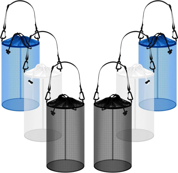 Berlune 6 Pcs Boat Trash Bag Hoop Mesh Trash Bags, Reusable Outdoor