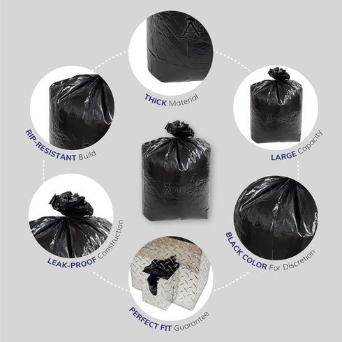 12PK 5 1.2ml ActiveDogs Dog Poop Bucket Bags - Heavy Duty Gallon Poop Bags for Dogs Waste Removal Trash Can, Bucket