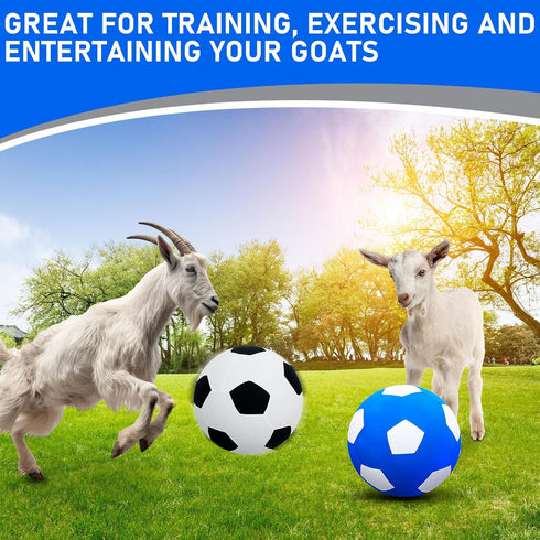 4 Pcs Goat Ball Toy Set with Covers, Anti Burst Training Toy with Inflator Pump