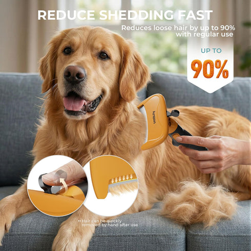 6 Set 90% Professional Deshedding Dog Brush Grooming Kit- Dog Deshedding Brush, Slicker Brushes, Undercoat Rake