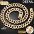 Cuban Link Dog Collar, Gold Silver Metal Chain Collar, 20 Inch, Diamond Pet Collars for Dogs Cats Jewelry