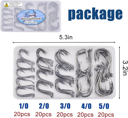Octopus Baitholder Fishing Hooks Kit, Barbed Offset Circle Hooks Set for Freshwater & Saltwater Fishing