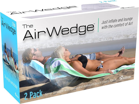 (2-Pack) GoFloats AirWedge Inflatable Beach Chair - Relax with The Comfort of Air