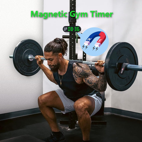 LUCORB Portable Gym Timer for Home Gym Interval Timer for Workout with Time Progress Bar/Rounds, Workout Clock