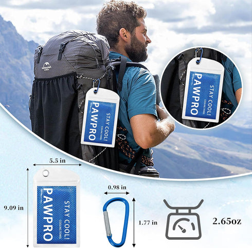 PAWPRO 4 Packs Face(40"x12"), Cooling Towels for Neck and Soft Breathable Cooling Towel with Waterproof Bag