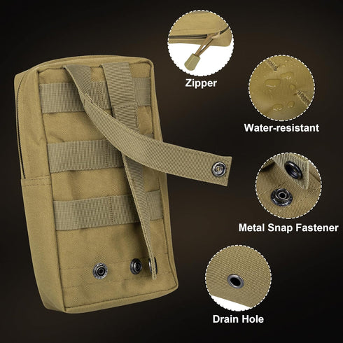 Tactical MOLLE Utility Pouch Kit EDC Accessories Bag with Phone Holder, Water Bottle Pouch, Medical First Aid Pouch
