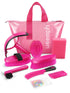 Horse Grooming Kit, Pink Storage Bag with 10 Piece Professional Equestrian Care