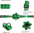 Lionheart glory St. Patrick's Day Dog Collar with Flower Dog Collar for Medium Dogs, Green Plaid Collars Spring Dog Collar Flower Pet Collar Bows Heavy Duty Cute Collars