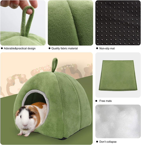 YUEPET Guinea Pig Bed 2 Pack, Washable Hideout Accessories for Small Animals like Chinchilla and Hamsters
