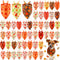 Abbylike 50 Pcs Fall Thanksgiving Dog Bandana Bulk Pumpkin Bandana for Dogs