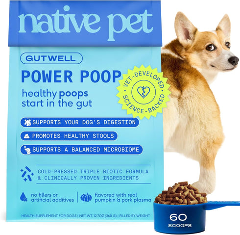 Native Pet GutWell Power Poop - Digestive Support & Fiber for Dogs