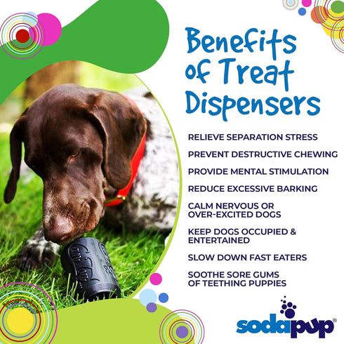 SodaPup Magnum Soda Can Dog Treat Dispenser & Chew Toy, Made in USA, Durable Non-Toxic Natural Rubber