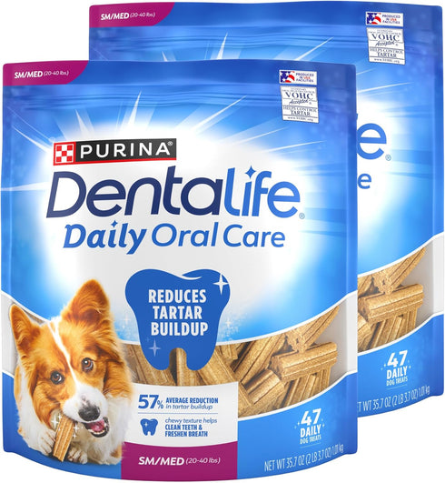 Dentalife DentaLife Small/Medium Dog Dental Chews, Made in USA - (2) 47 ct. Pouches