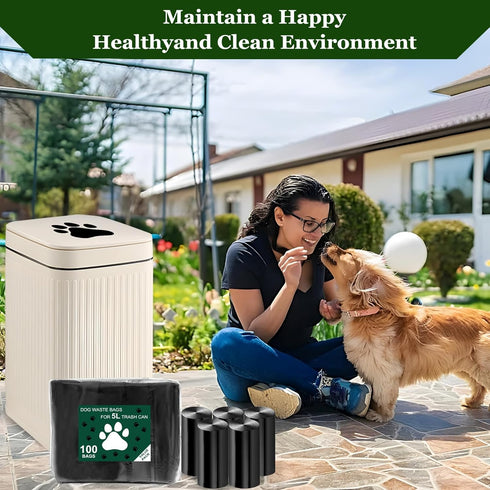 100 5L 5 Pack (100 Dog Waste Bags Pcs, Dog Waste Can Liners for Dog Poop Trash Can Outside, Dog Poop Bags Rolls, Dog