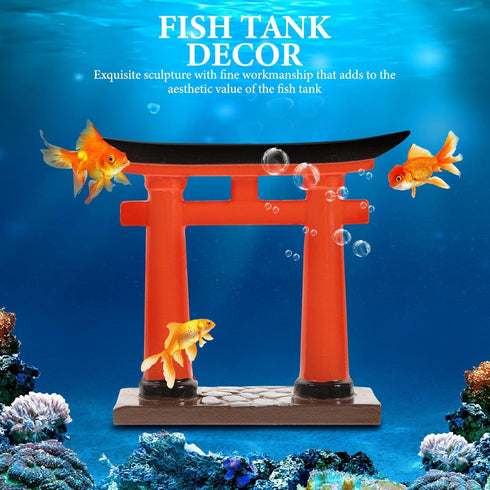 STOBOK Japanese Torii Gate Miniature Shrine Decor for Zen Garden, Aquarium Fish Tank